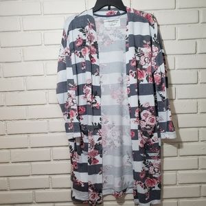 Stripped floral cardigan